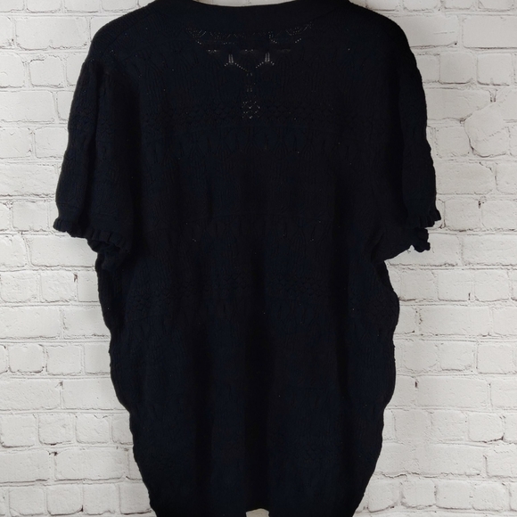 Who What Wear Pointelle Polo Black 2X NWT - Picture 5 of 8